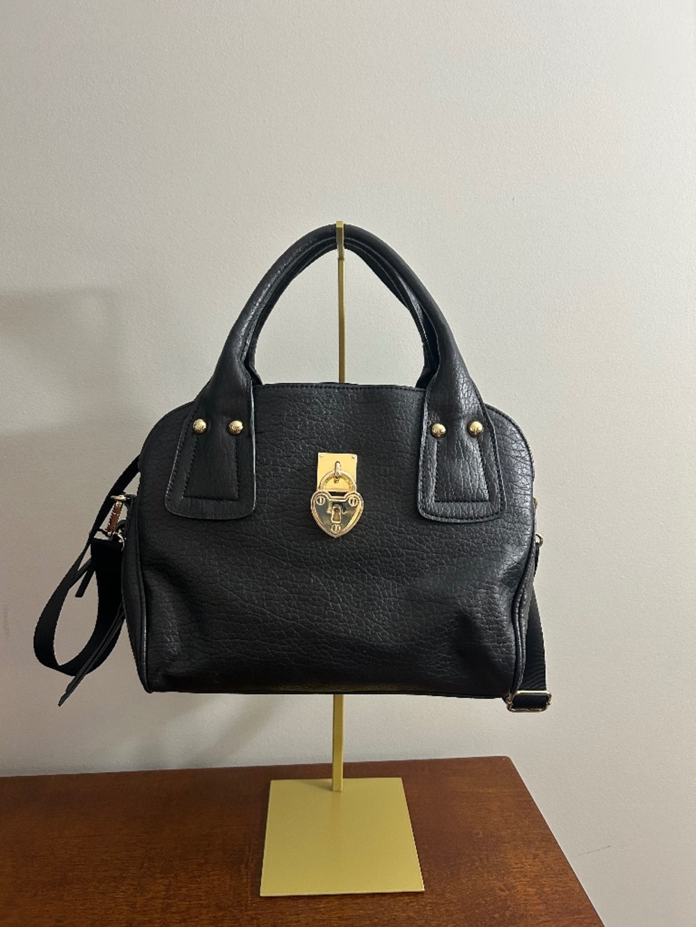 Juicy Couture black crossbody satchel with Chunky Heart Lock; EUC